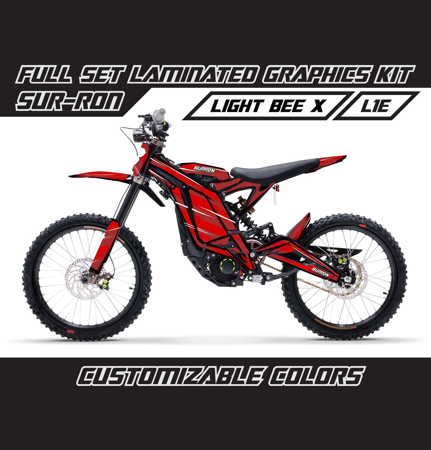 Sur Ron Light Bee X Graphics Kit - Red Cartoon Style