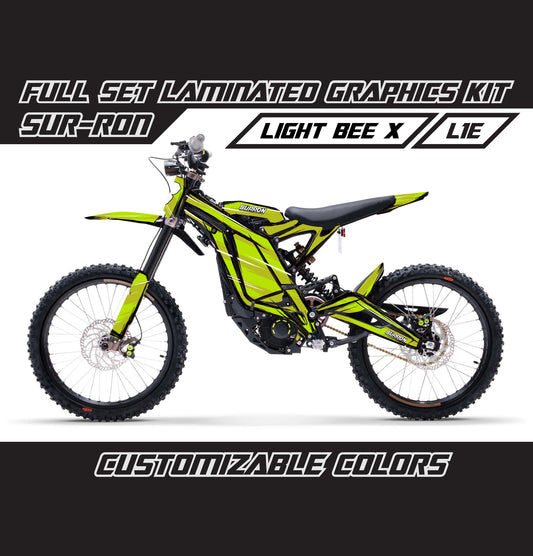 Sur Ron Light Bee X Lime Green Cartoon Style Graphics Kit