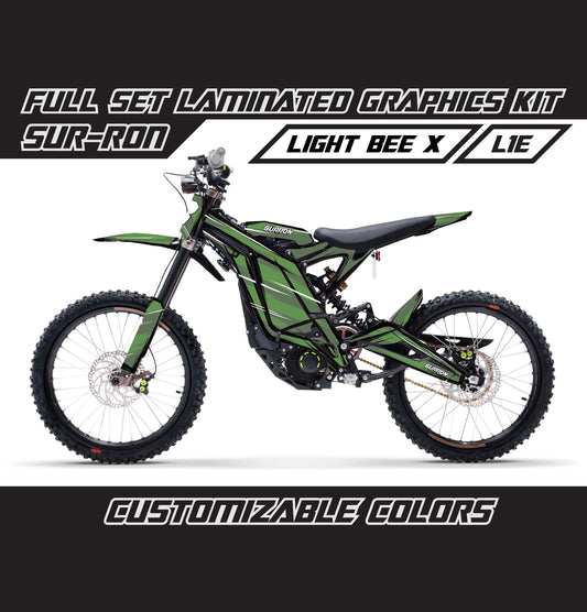 Sur Ron Light Bee X Army Green Cartoon Style Graphics Kit