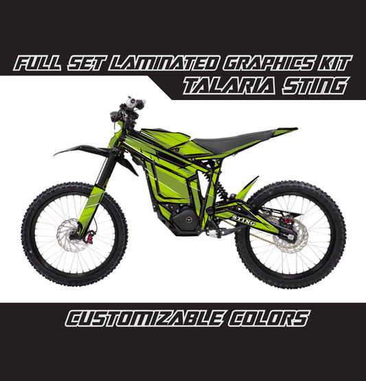 Talaria Sting Graphics Kit - Lime Green Cartoon Style
