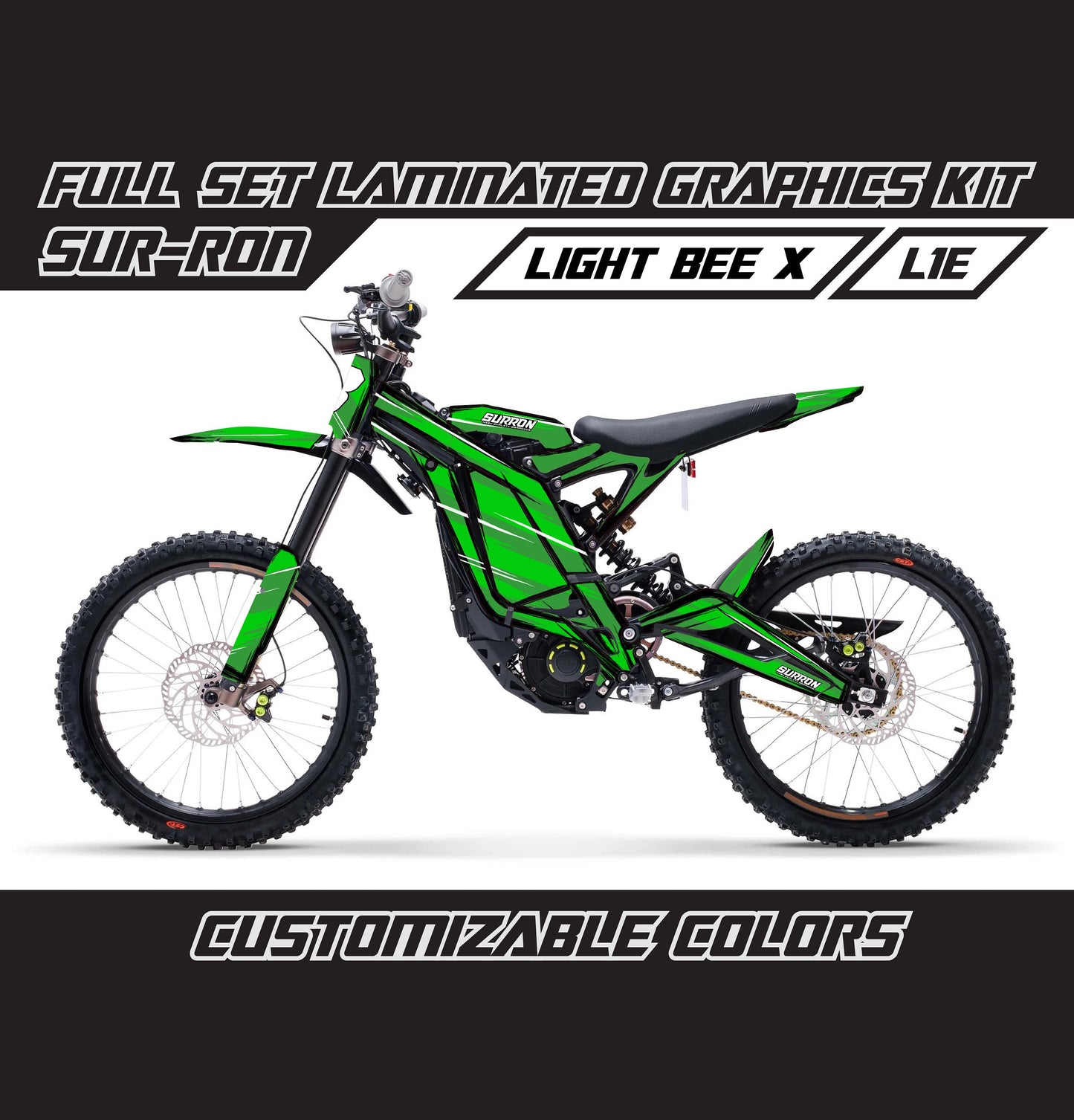 Sur Ron Light Bee X Graphics Kit - Green Cartoon Style