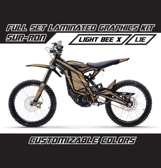 Sur Ron Light Bee X Army Brown Cartoon Style Graphics Kit