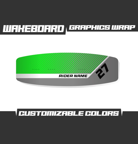 WAKEBOARD Green Gray Graphics Kit