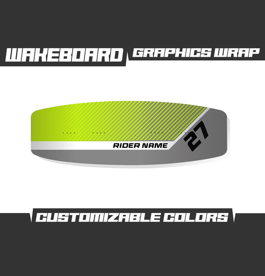 WAKEBOARD Fluo Lime Gray Graphics Kit