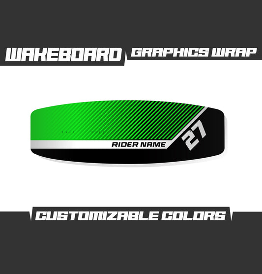 WAKEBOARD Green Black Graphics Kit