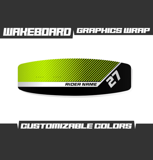 WAKEBOARD Fluo Lime Black Graphics Kit