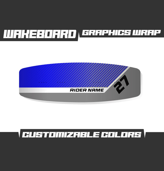 WAKEBOARD Blue Gray Graphics Kit