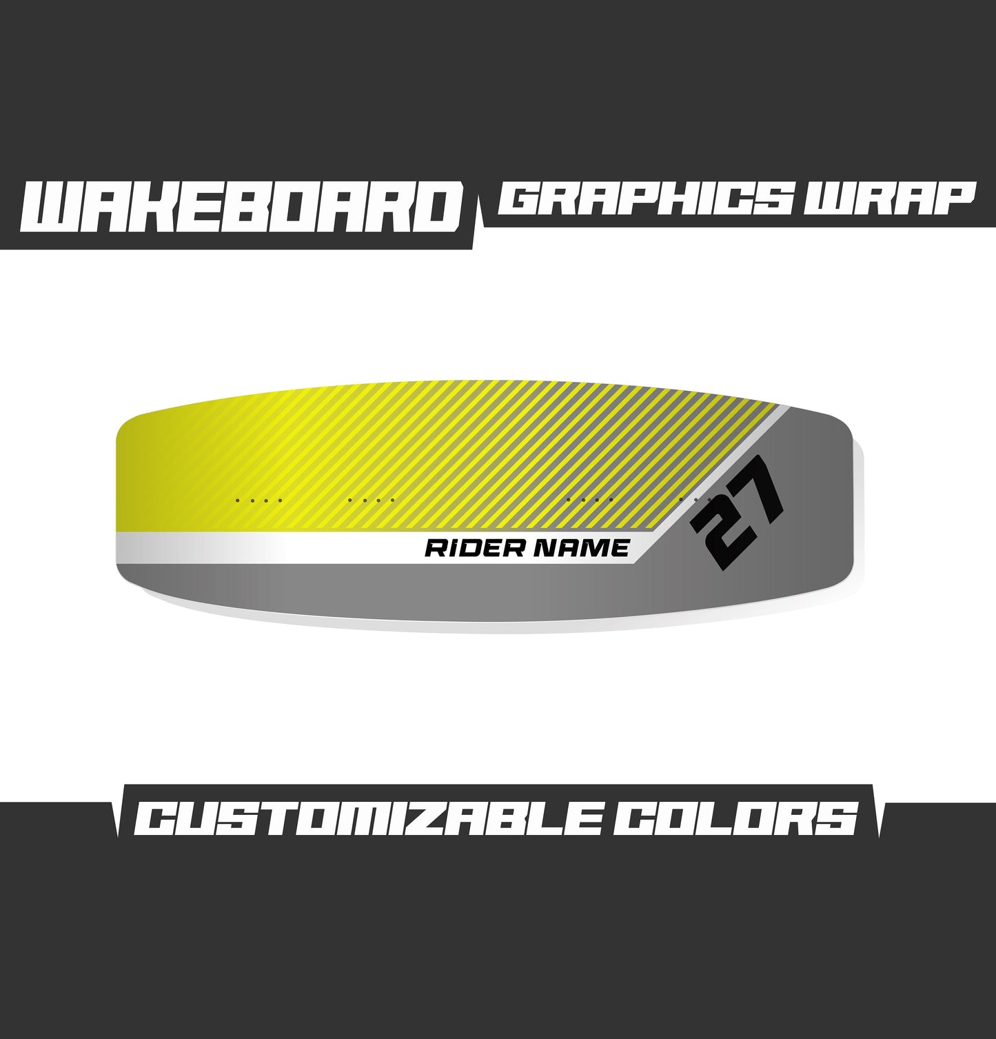 WAKEBOARD Yellow Gray Graphics Kit