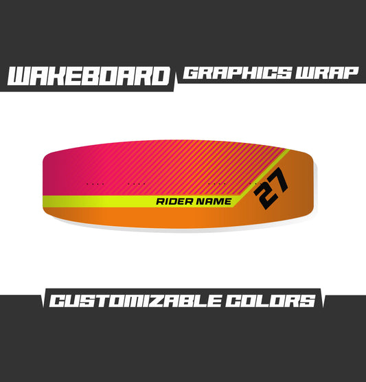 WAKEBOARD Orange Pink Graphics Kit