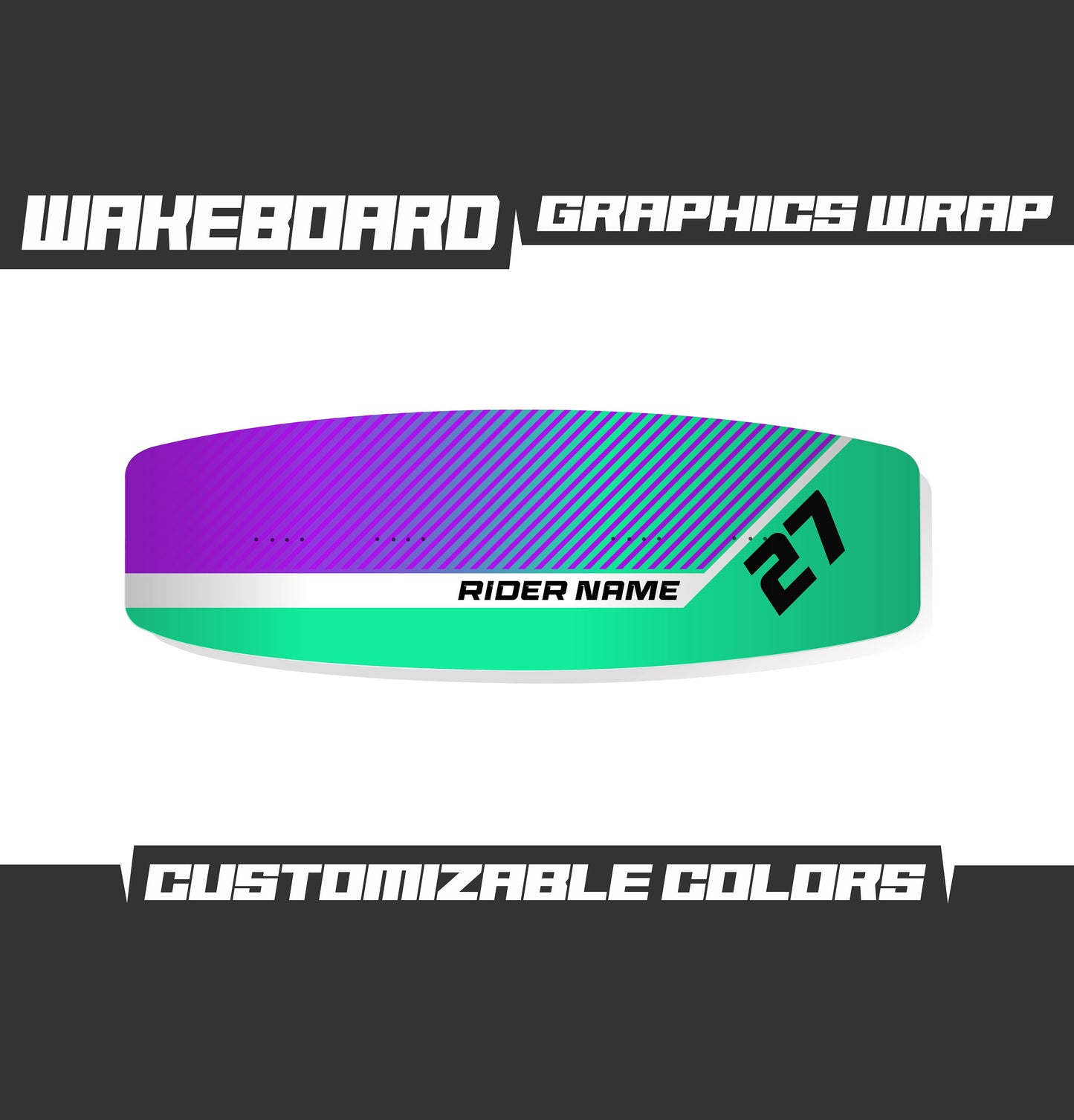 WAKEBOARD Turquoise Violet Graphics Kit