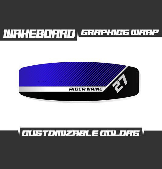 WAKEBOARD Blue Black Graphics Kit