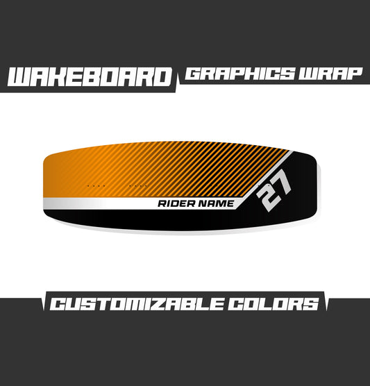 WAKEBOARD Orange Black Graphics Kit