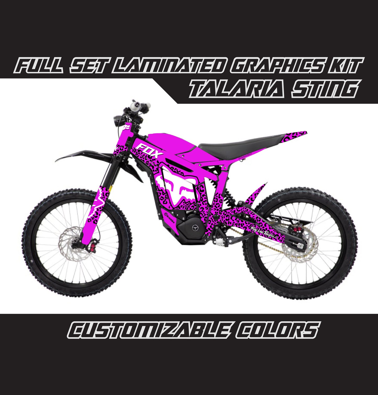 Talaria Sting Graphics Kit - Purple White Cheetah Fox