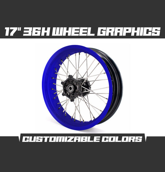 Supermoto 17" Blue Wheels Graphics Kit