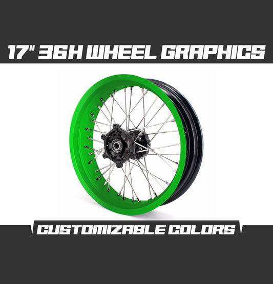 Supermoto 17" Green Wheels Graphics Kit