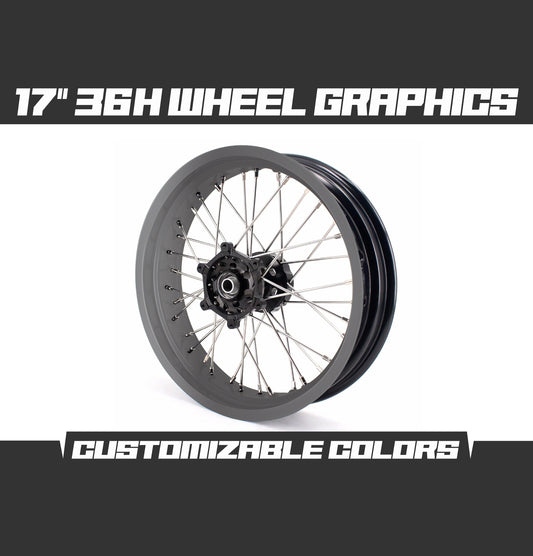 Supermoto 17" Nardo Gray Wheels Graphics Kit