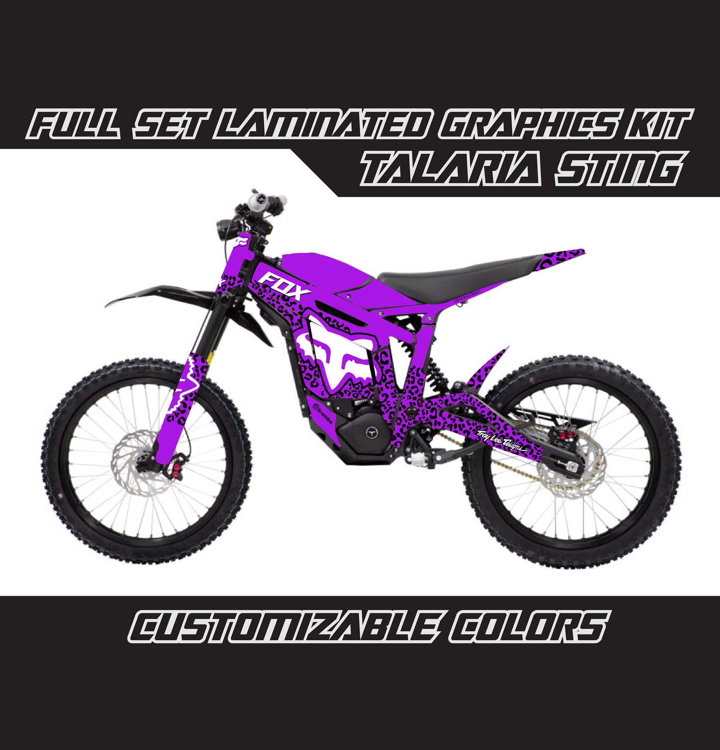 Talaria Sting Graphics Kit - Violet White Cheetah Fox