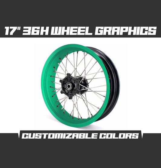 Supermoto 17" Turquoise Mint Wheels Graphics Kit