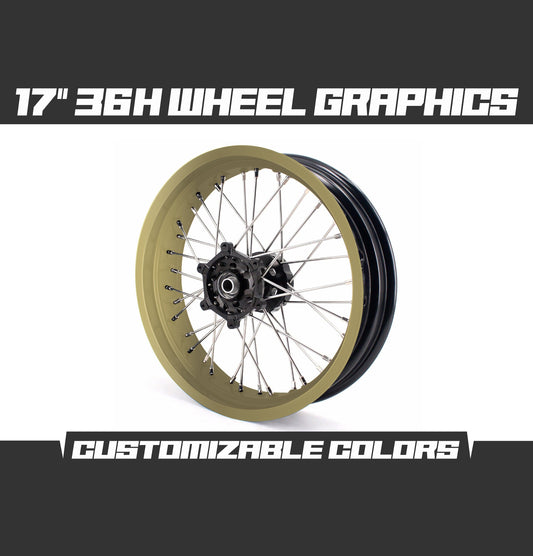 Supermoto 17" Beige Wheels Graphics Kit