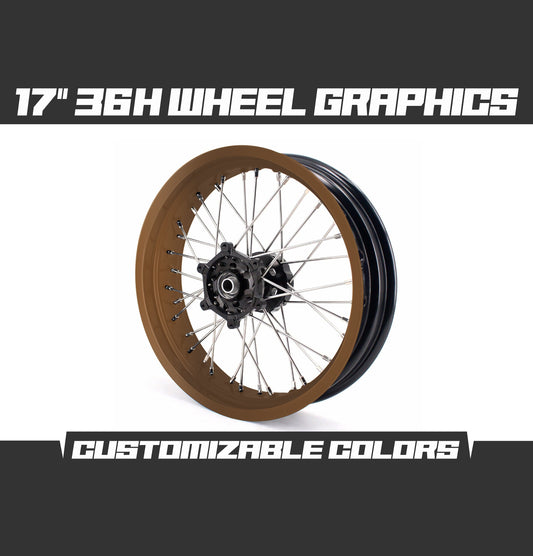 Supermoto 17" Brown Wheels Graphics Kit