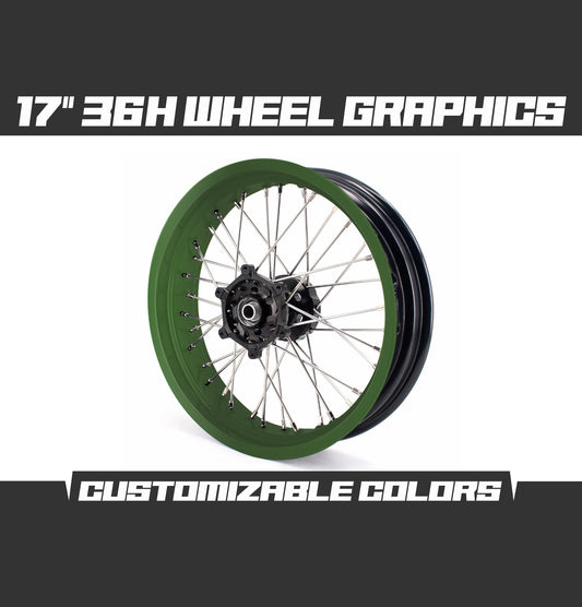 Supermoto 17" Army Green Wheels Graphics Kit