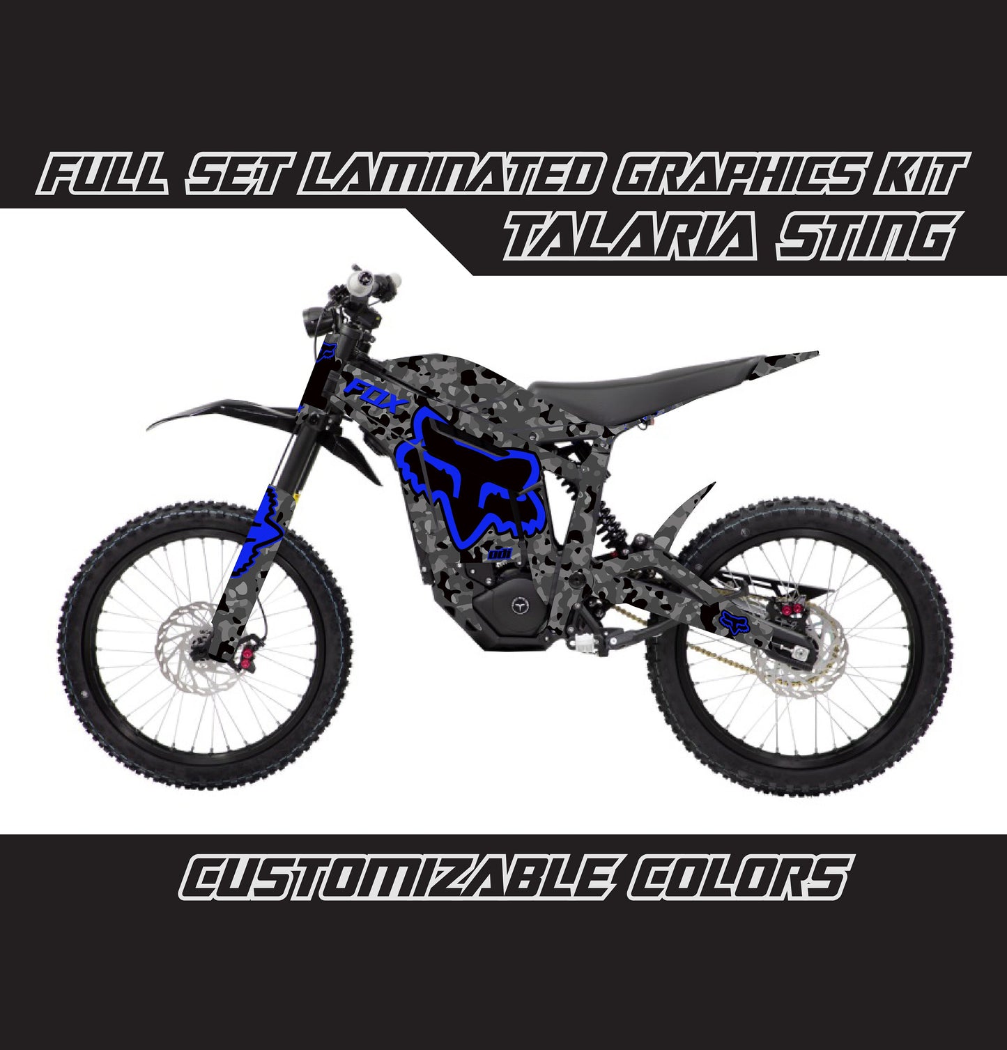 Talaria Sting Graphics Kit - Blue Camo Fox