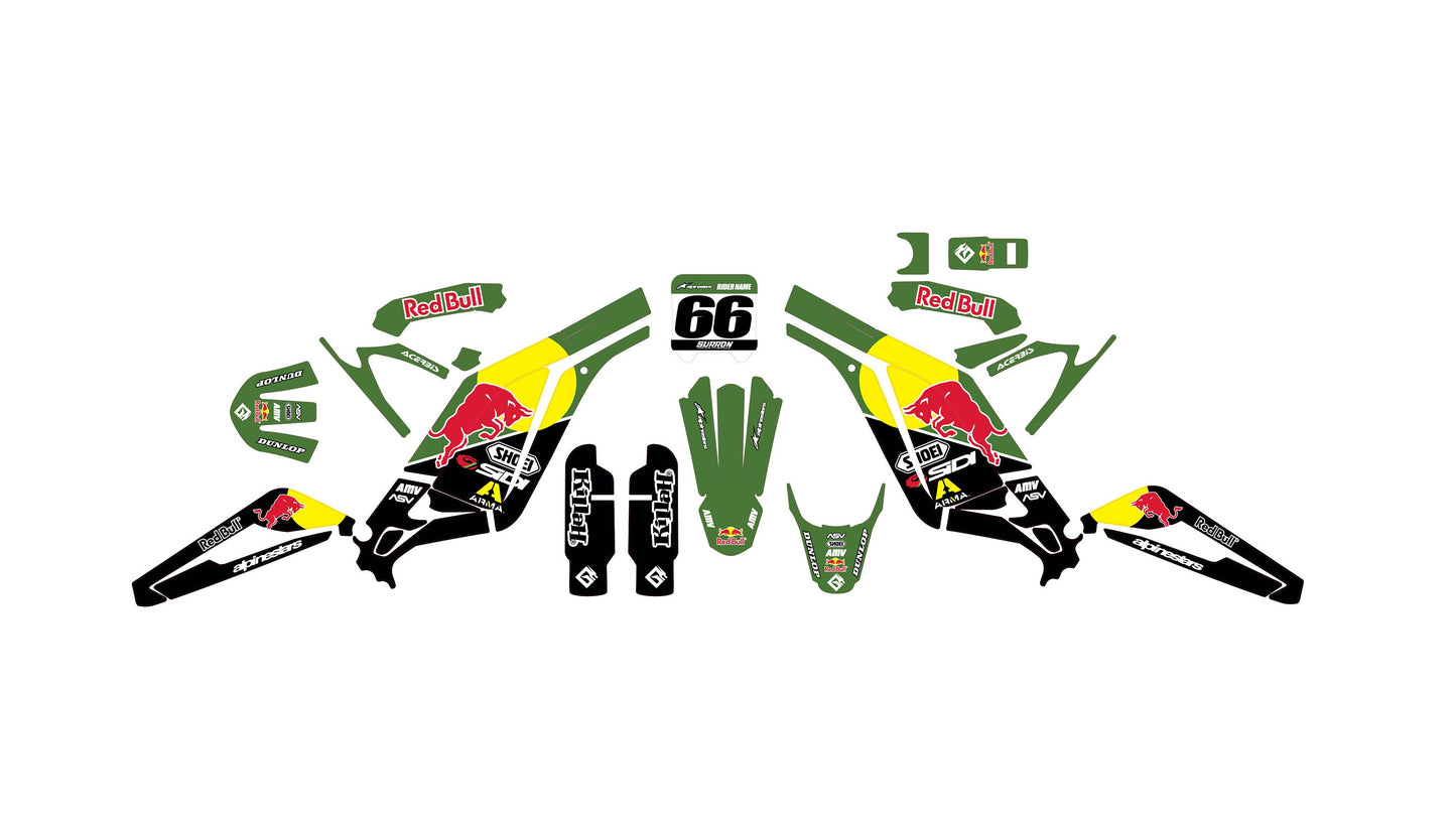 Sur Ron Light Bee X Graphics Kit - Green R Bull