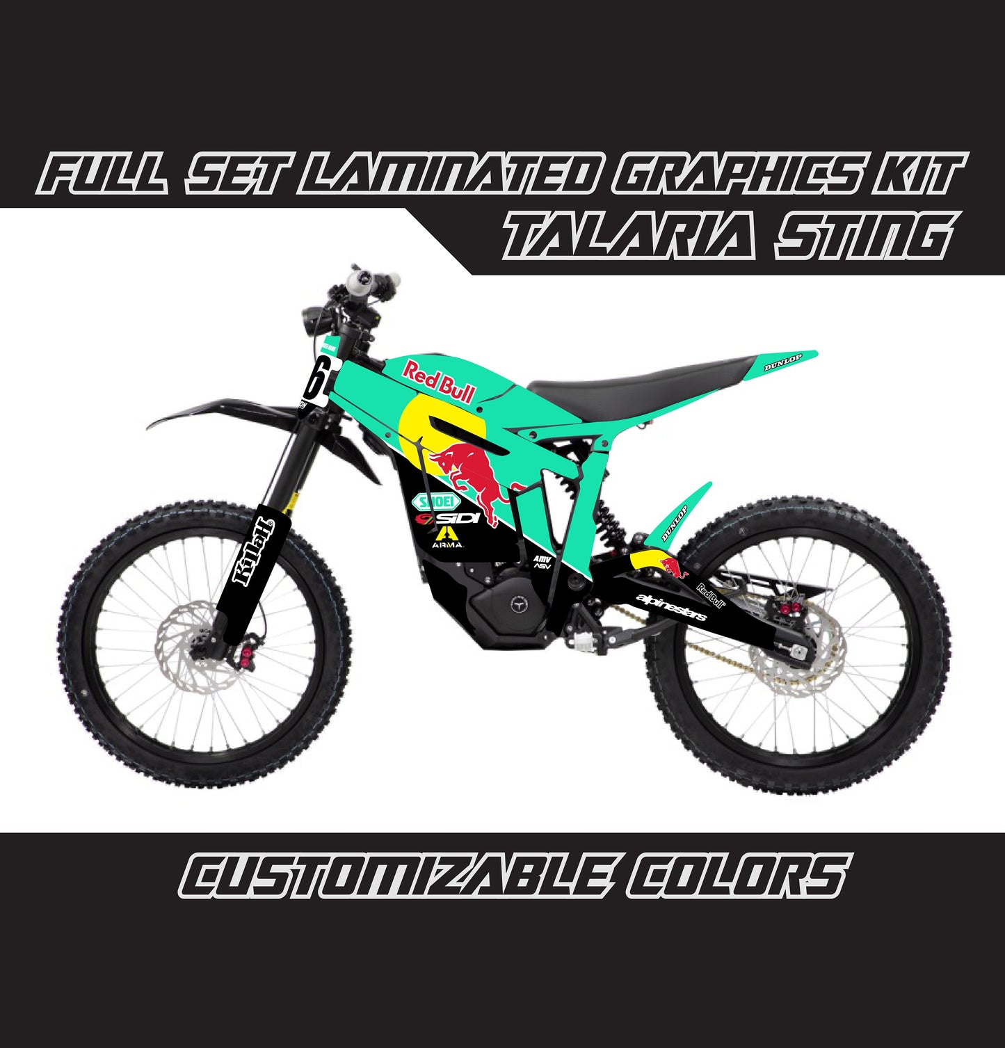 Talaria Sting Graphics Kit - Turquoise R Bull