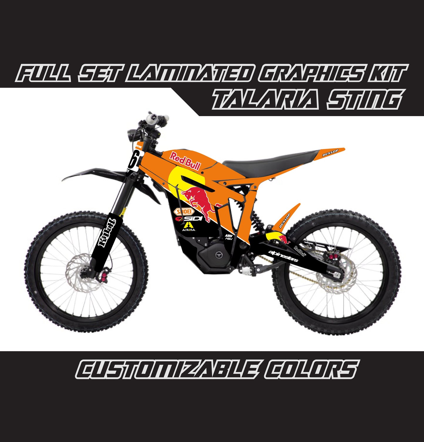 Talaria Sting Graphics Kit - Orange R Bull