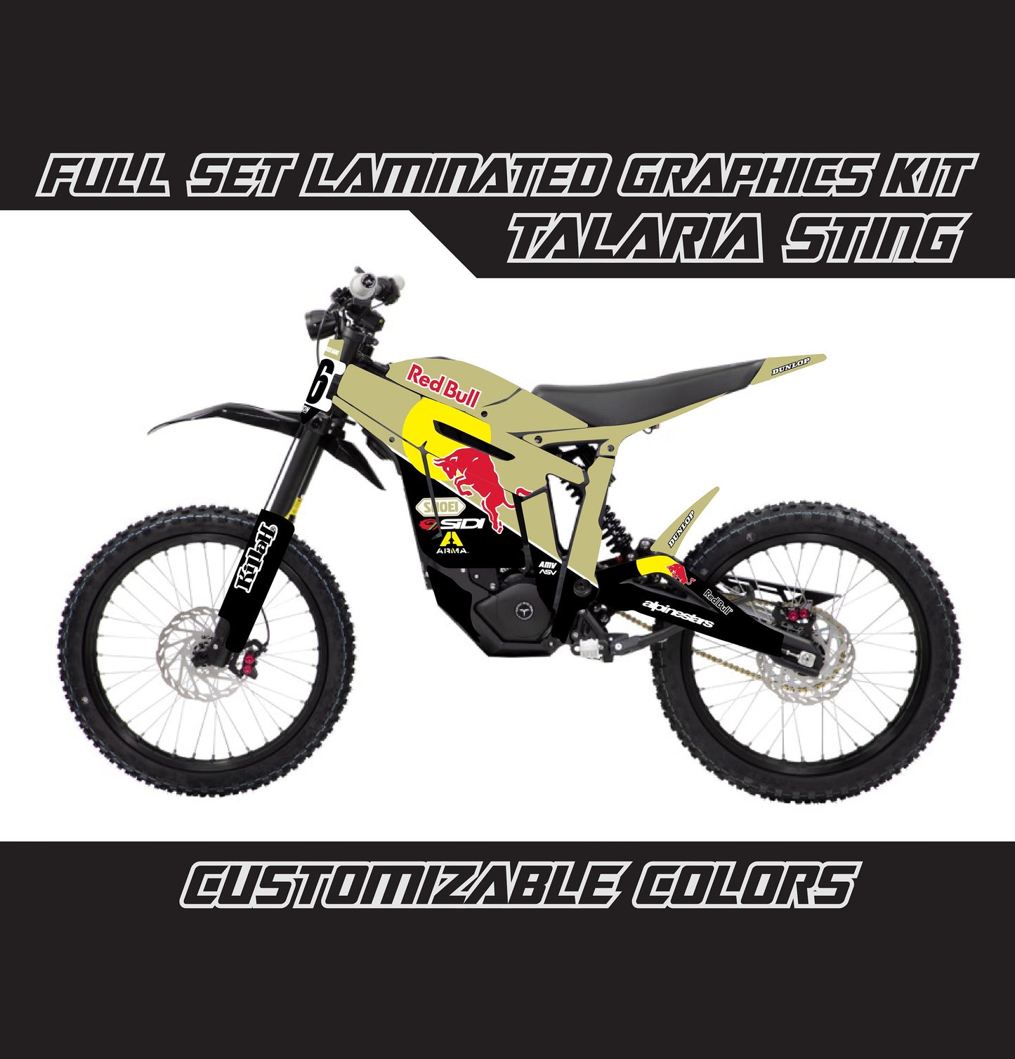 Talaria Sting Graphics Kit - Beige R Bull