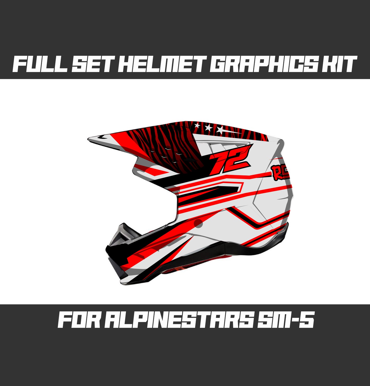 Alpinestars SM5 Red White Helmet Graphics Kit