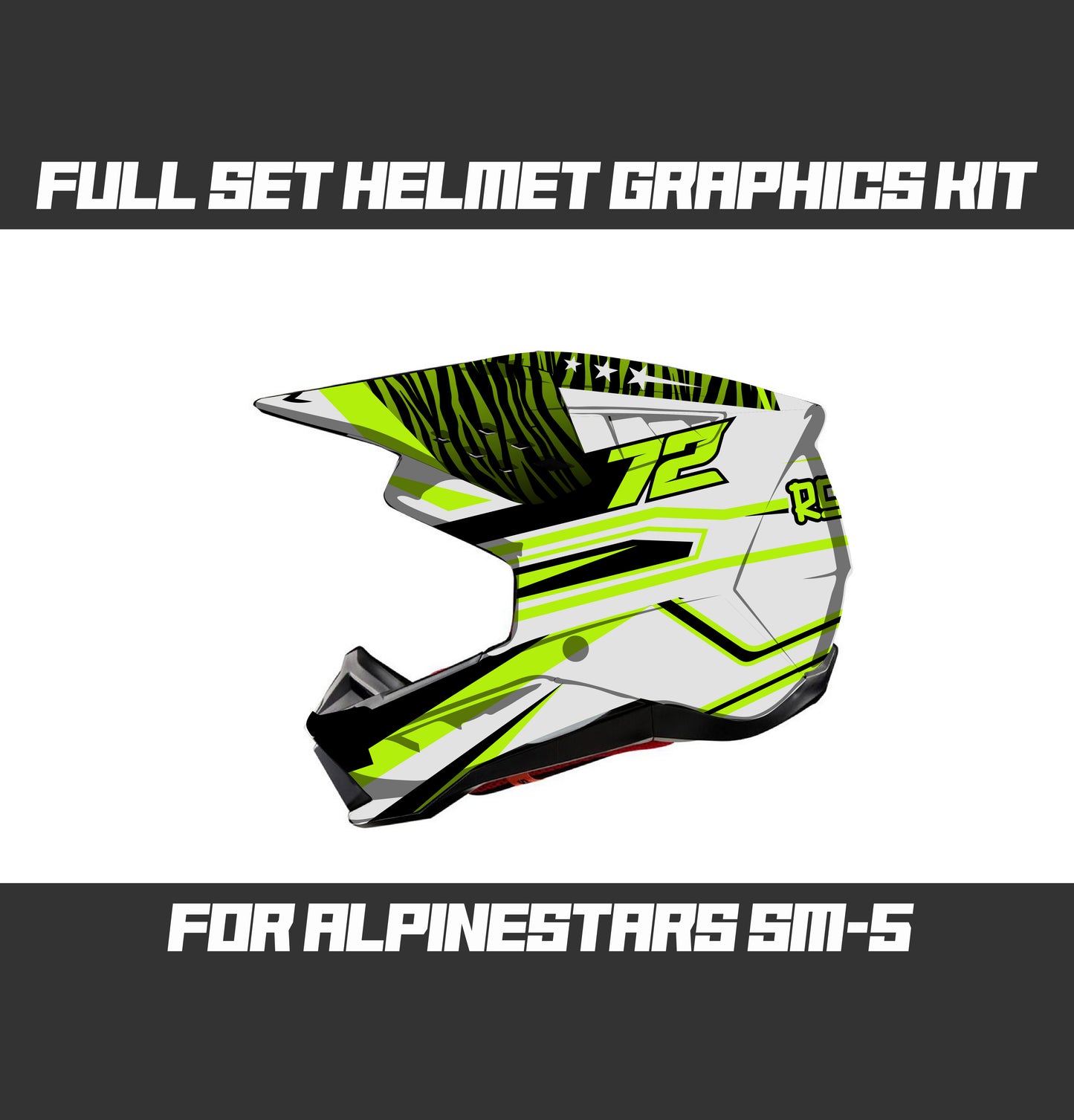 Alpinestars SM5 Lime White Helmet Graphics Kit